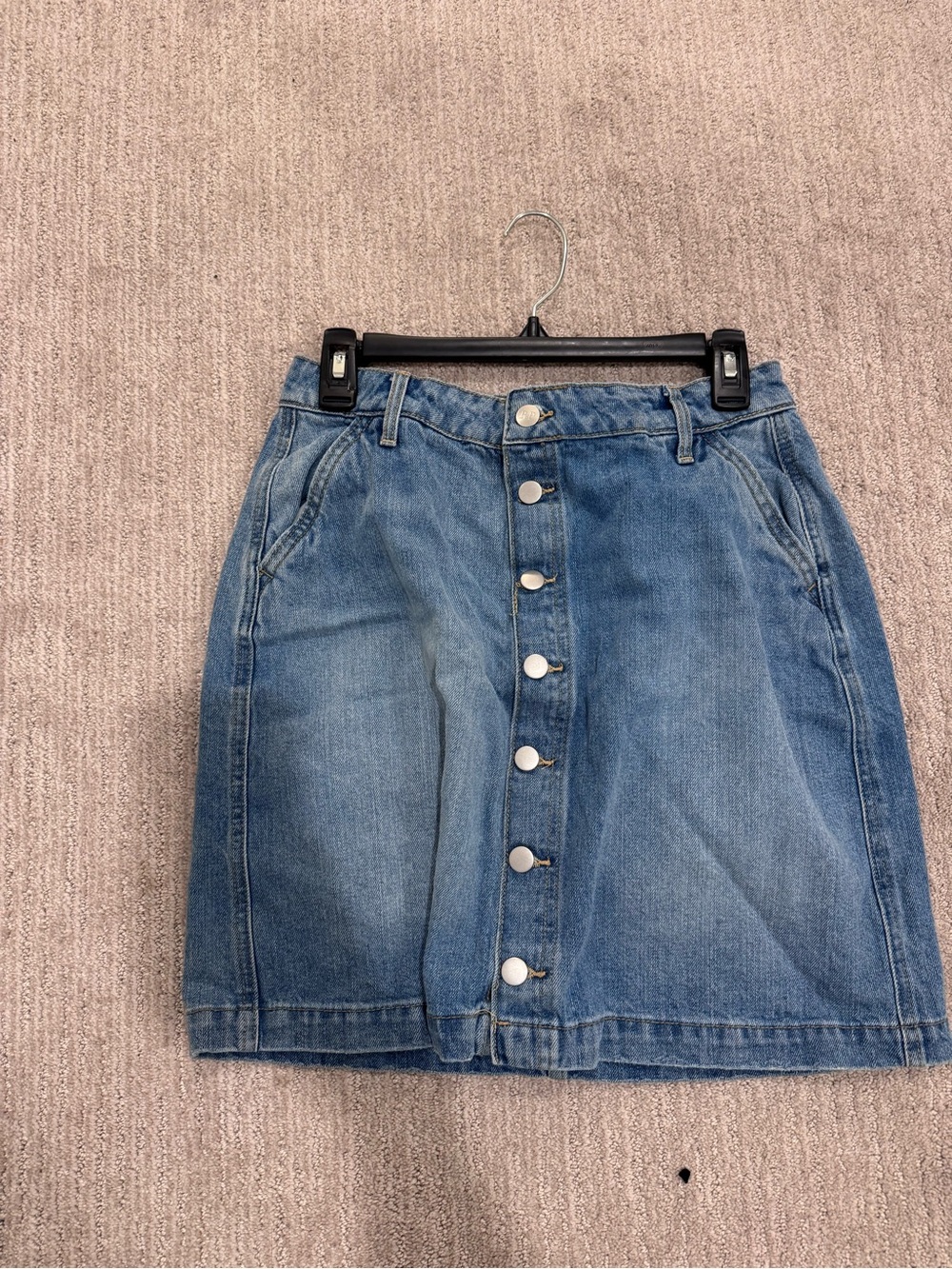 Rachel Parcell Light Blue Button-Front Denim Mini Skirt